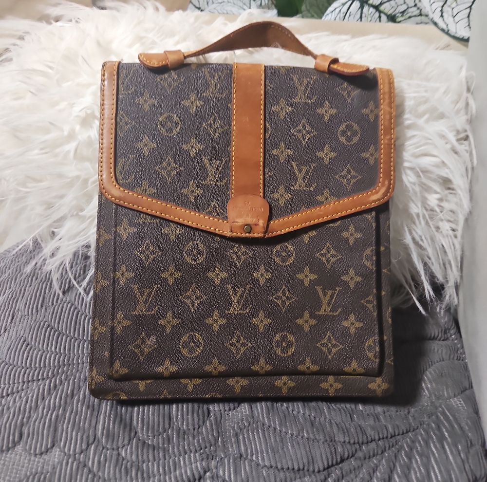 Louis Vuitton Dark Brown and Tan Monogram Briefcase
